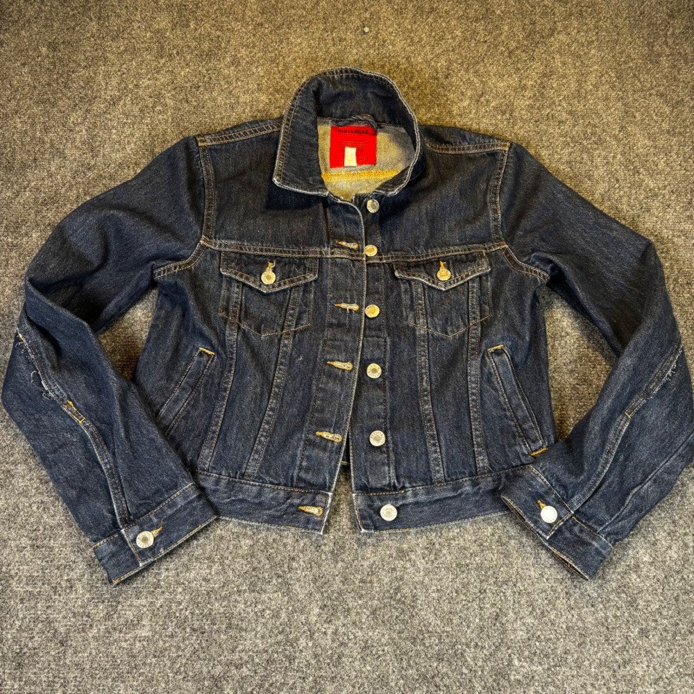 Pull & Bear‎ Denim Women's M Jacket Classic Blue Wash Button Front Trucker Style